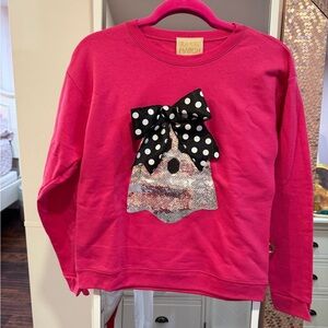 Judith March Pink Sweatshirt with Sequin and Bow